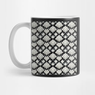 A Grey and White Lace Pattern Mug